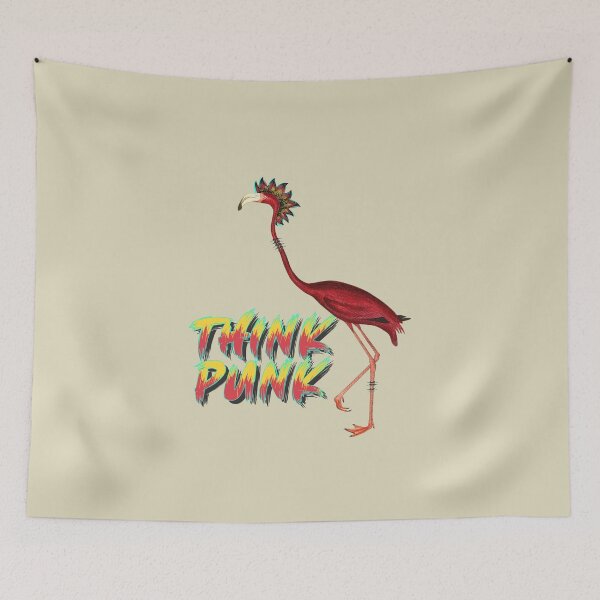 Item preview, Flamingo with mohawk & spiked collar THINK PUNK designed and sold by 99vectors.