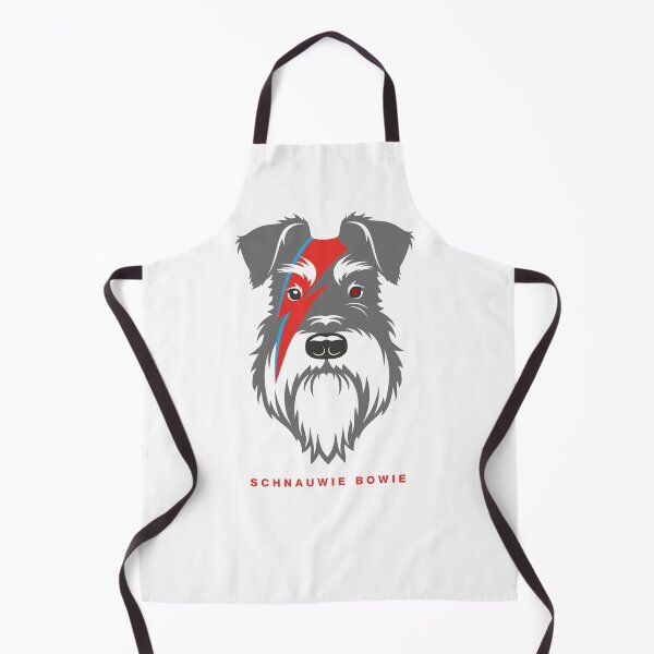 Item preview, Schnauwie Bowie Salt & Pepper schnauzer dog face designed and sold by Buzby Bluebeard.