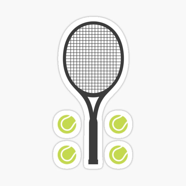 Item preview, Tennis racket and tennis balls stickers designed and sold by Mhea.