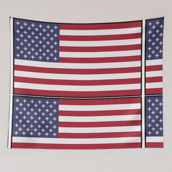 Item preview, Pixelated American Flag with black border - USA Flag - Team America designed and sold by For the love of Pixels.
