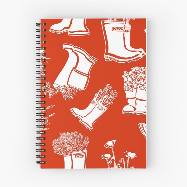 Item preview, Poppy White Lineart Rain Boots designed and sold by Krystal  Thomas.