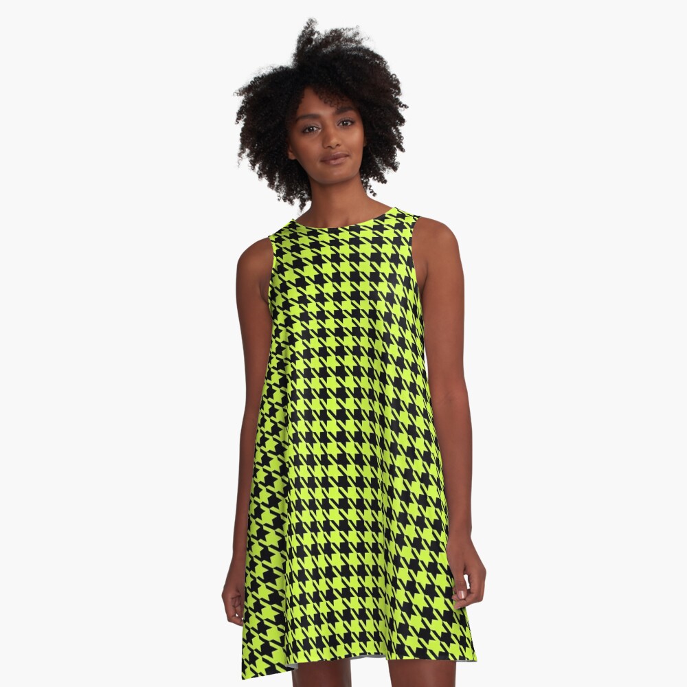 TWICE - Fancy Chaeyoung outfit houndstooth neon dress