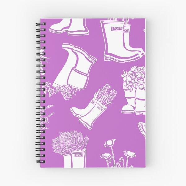 Item preview, Fireweed White Lineart Rain Boots designed and sold by Krystal  Thomas.