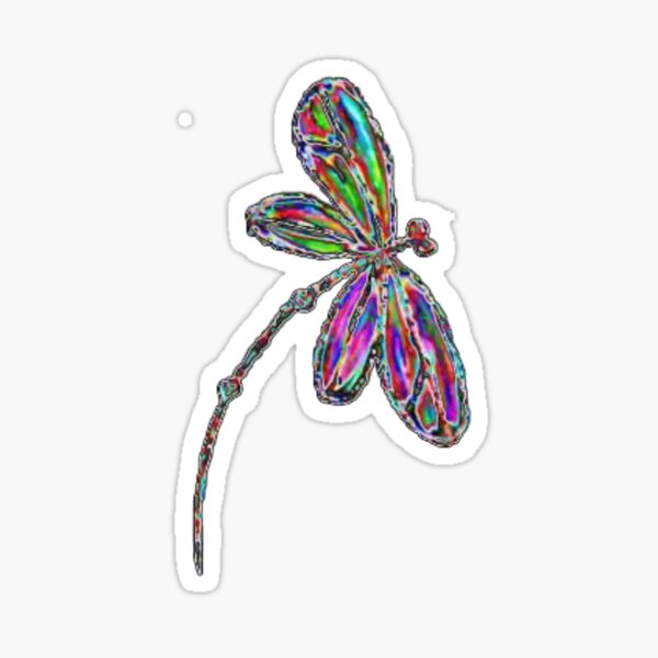 Neon Dragonfly - Turquoise Sticker