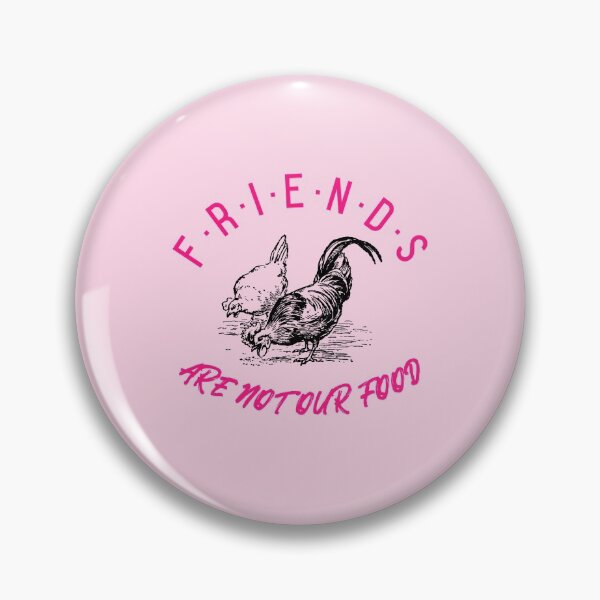 Item preview, Friends are not our food- funny vegan and vegetarian chicken design -pink text designed and sold by katiekendall.