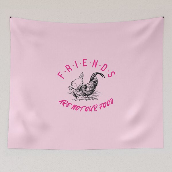 Item preview, Friends are not our food- funny vegan and vegetarian chicken design -pink text designed and sold by katiekendall.