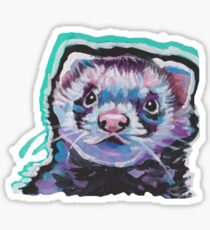 Fun Ferret Pet bright colorful Pop Art Sticker