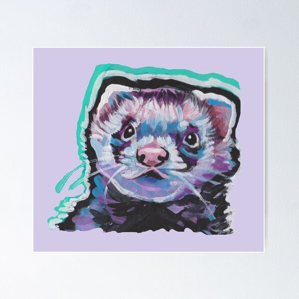 Item preview, Fun Ferret Pet bright colorful Pop Art designed and sold by bentnotbroken11.