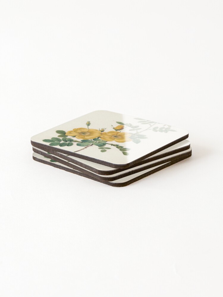 Thumbnail 4 of 5, Coasters (Set of 4), Great Yellow Roses designed and sold by Studio66Designs.