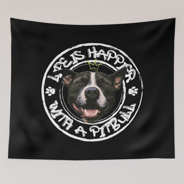 Item preview, Happy dog / Pitbull - Life is better with a pitbull designed and sold by DarkDesign69.