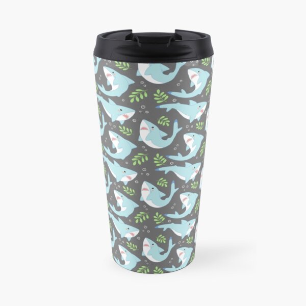 doofy shark pattern- natural Travel Mug