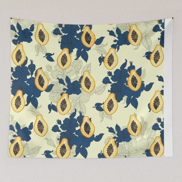 Item preview, Manila Galleon Papaya & Hibiscus Print designed and sold by OBJETDART.