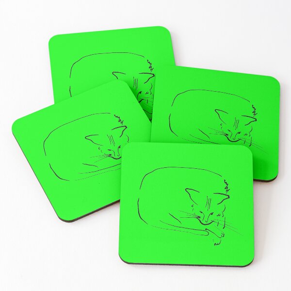 Item preview, Relaxing Cat on Light Green "Paper Drawings/Painting" designed and sold by Istvan Ocztos.