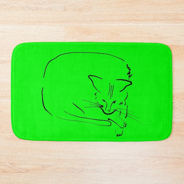 Item preview, Relaxing Cat on Light Green "Paper Drawings/Painting" designed and sold by Istvan Ocztos.