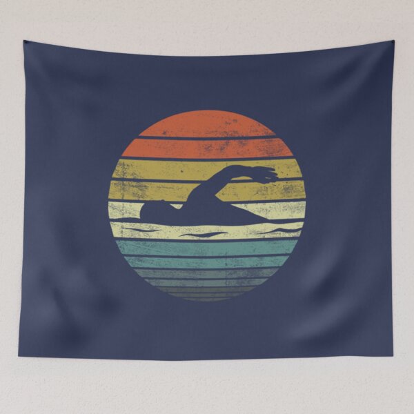 Item preview, Swimmer Retro Vintage Sunset designed and sold by SpiniHouse.