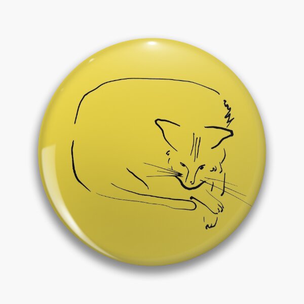 Item preview, Relaxing Cat on Warm Yellow "Cat's Drawings" designed and sold by Istvan Ocztos.