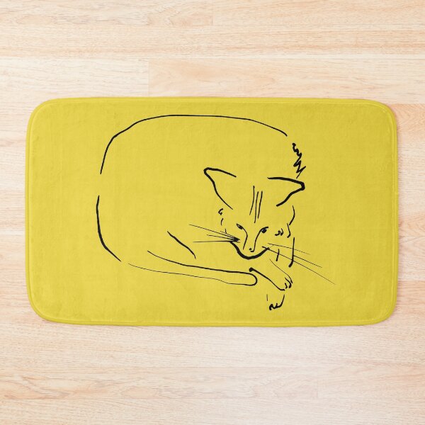 Item preview, Relaxing Cat on Warm Yellow "Cat's Drawings" designed and sold by Istvan Ocztos.