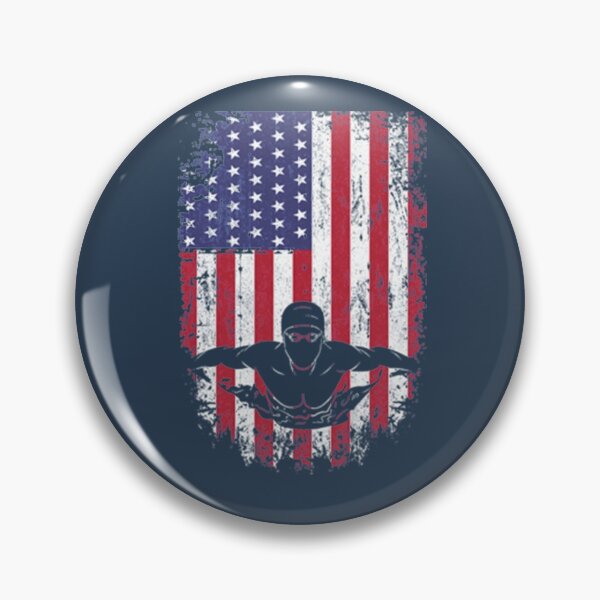 Item preview, Swimming American Patriot Swimmer designed and sold by SpiniHouse.