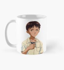 shinji looking stern holding a mug Classic Mug