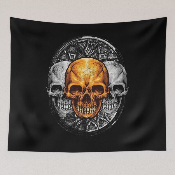 Item preview, Halloween Three Skulls Vintage Window designed and sold by Uppercase Tees.