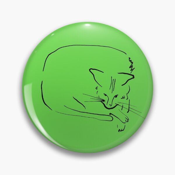 Item preview, Relaxing Cat on Light Warm Green "Cat Drawings" designed and sold by Istvan Ocztos.