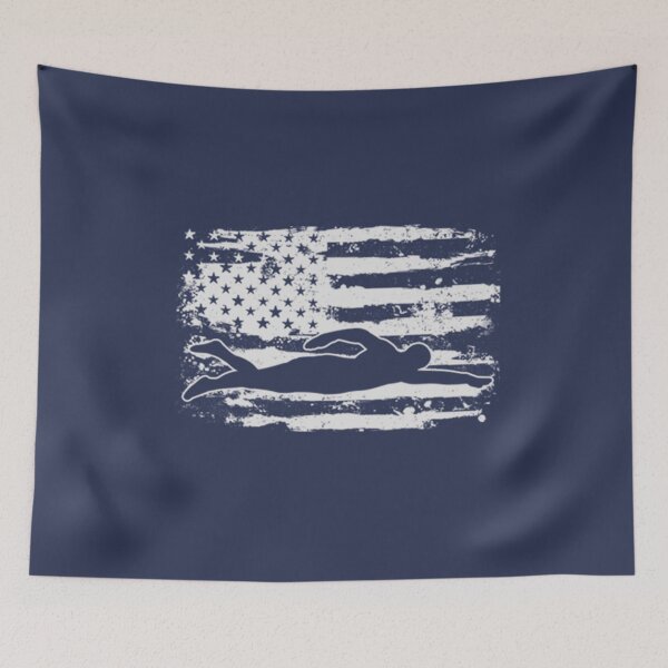 Item preview, Swimming USA Flag 4th of July designed and sold by SpiniHouse.