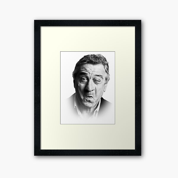Robert De Niro | Black on White Framed Art Print