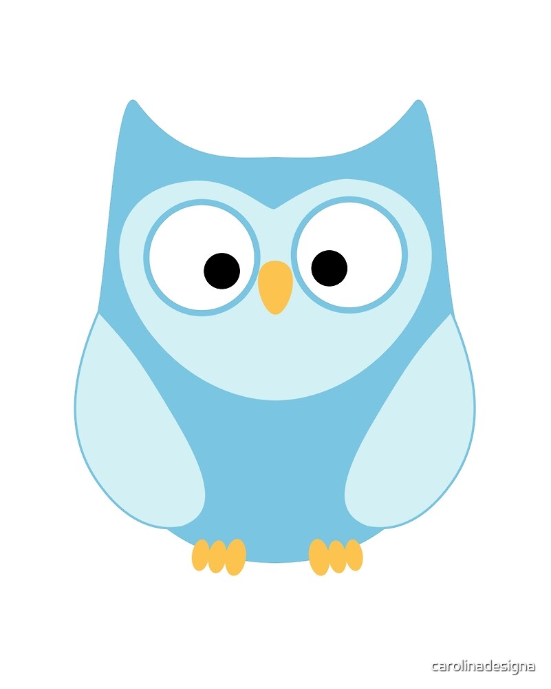 Cute Blue Cartoon Owl for Kids