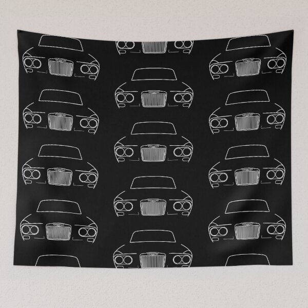 Item preview, Sunbeam Venezia 1960s British classic car white outline graphic designed and sold by soitwouldseem.