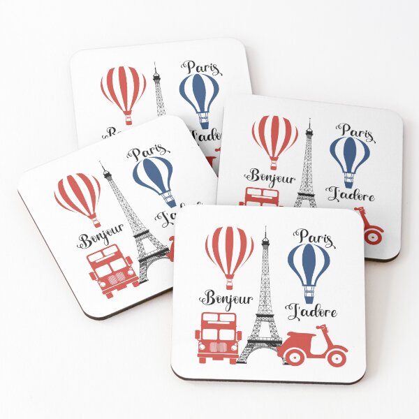 Item preview, PARIS/BONJOUR/J'ADORE/ EIFFEL TOWER, DOBLE DECKER BUS designed and sold by wildwhimsical.