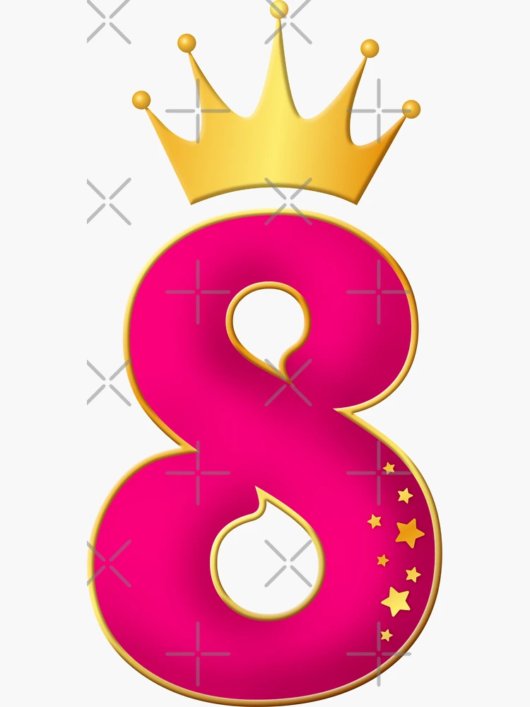 8 Year Old, Birthday party design for girls. 8th Birthday