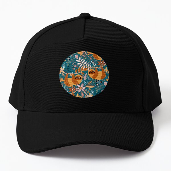 Happy Boho Sloth Floral Baseball Cap