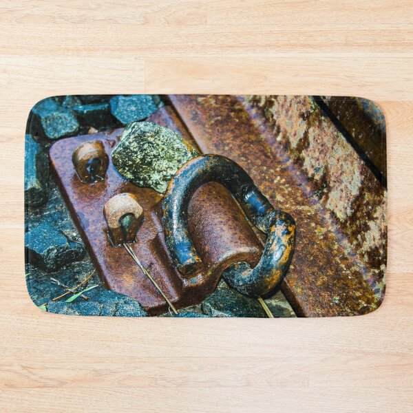 Item preview, Old rusty rail track clamp on ballast designed and sold by James-Cole.