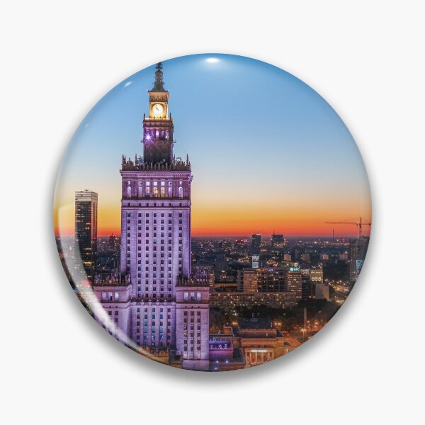 Item preview, Warsaw city center at dusk designed and sold by Lukasz Szczepanski.