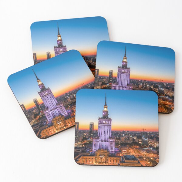 Item preview, Warsaw city center at dusk designed and sold by Lukasz Szczepanski.