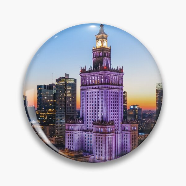 Item preview, Warsaw city center at dusk designed and sold by Lukasz Szczepanski.