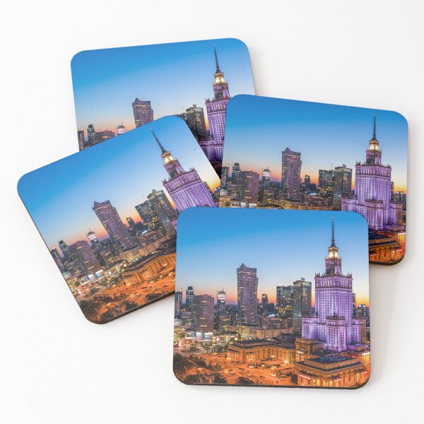 Item preview, Warsaw city center at dusk designed and sold by Lukasz Szczepanski.