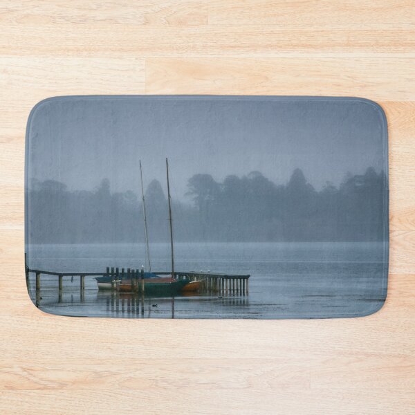 Item preview, Sail boats moored at Lake Wendouree jetty on a cold misty morning designed and sold by James-Cole.
