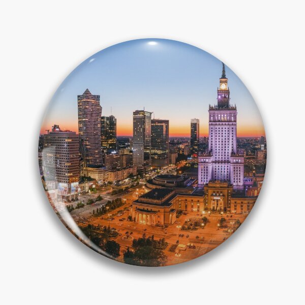 Item preview, Warsaw city center at dusk designed and sold by Lukasz Szczepanski.