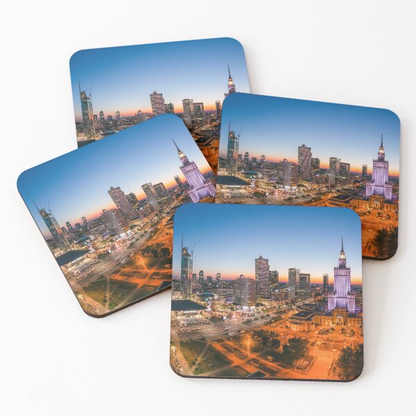 Item preview, Warsaw city center at dusk designed and sold by Lukasz Szczepanski.