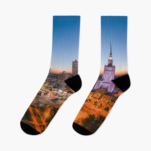 Item preview, Warsaw city center at dusk designed and sold by Lukasz Szczepanski.