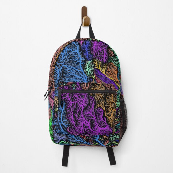 Item preview, Argentina River Basin Map in Rainbow Colours with Black Background designed and sold by GrasshopperGeo.
