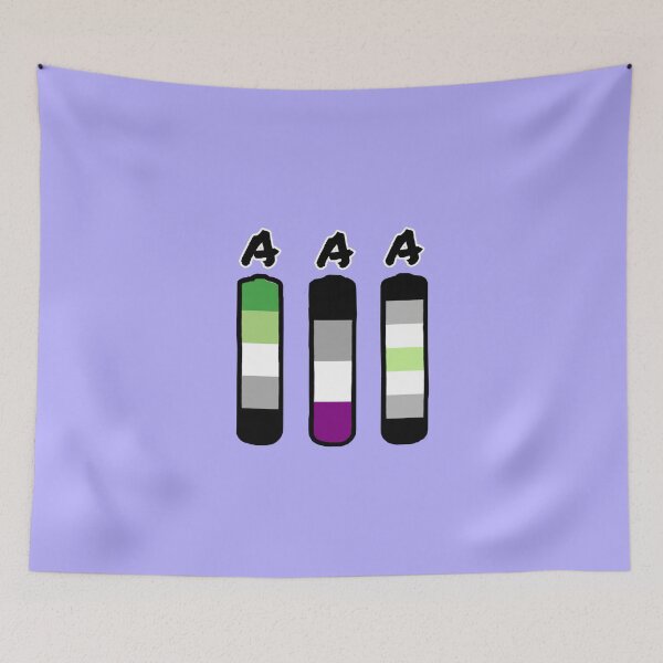 Item preview, AAA aromantic asexual agender batteries designed and sold by D0NN13D1N0.