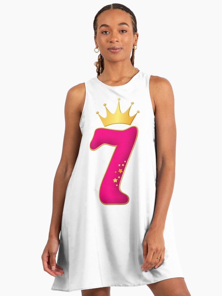 7 Year Old, Birthday party design for girls. 7th Birthday" A-Line Dress for  Sale by iclipart | Redbubble