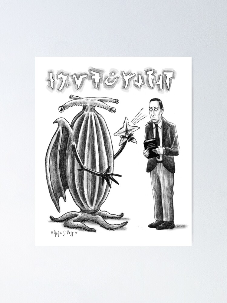 Hp Lovecraft Und Elder Thing Poster Von Aglastudio Redbubble