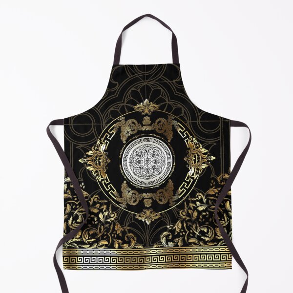 Item preview, Greek Keys Gold Black Medalion designed and sold by Yiorgos Designs.