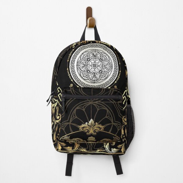 Item preview, Greek Keys Gold Black Medalion designed and sold by Yiorgos Designs.