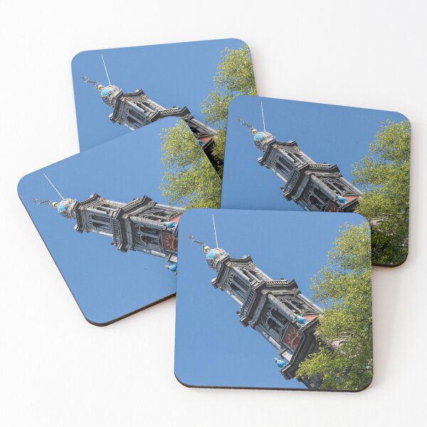 Item preview, Amsterdam Spring - Blue Crown Westerkerk Bell Tower Above the Trees designed and sold by Georgia Mizuleva.