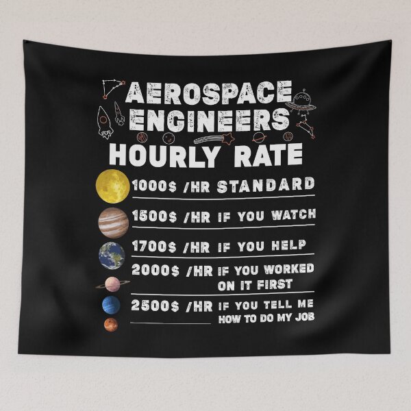 Item preview, Labor Day Gifts, Funny aerospace engineers Hourly Rate Gift designed and sold by . JustBeUnique ..