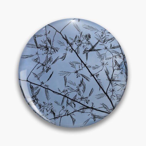 Item preview, Graceful Lace in the Sky - Mimosa Leaves and Buds Against Dusk Clouds - Vertical View Upwards Right designed and sold by Georgia Mizuleva.